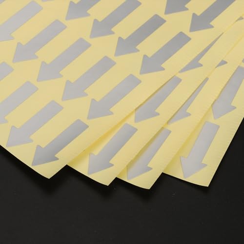 PATIKIL 180 Stück Kleiner Pfeil Aufkleber Kleine Selbstklebende Aufkleber 30 x 12 mm, Farbcodierungsschild für Gasfluss Richtung Inspektion Fehlermarkierung Markierung Mängeln, Grau