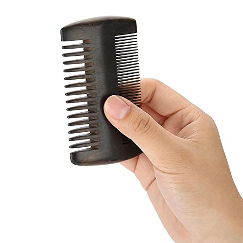 Pettine per barba in legno, pettine tascabile a