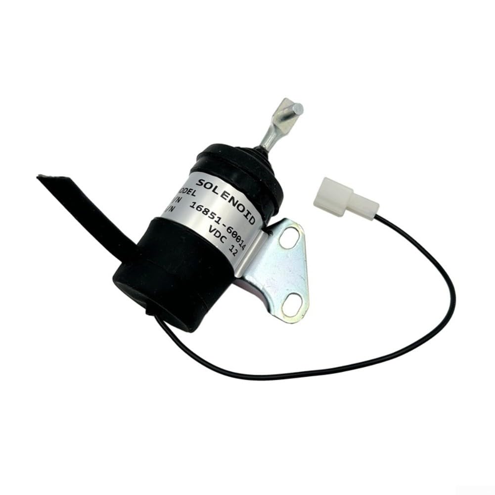Solénoïde d'arrêt du moteur 16851-60014 de rechange 12 V, compatible avec les tracteurs et tondeuses Kubota