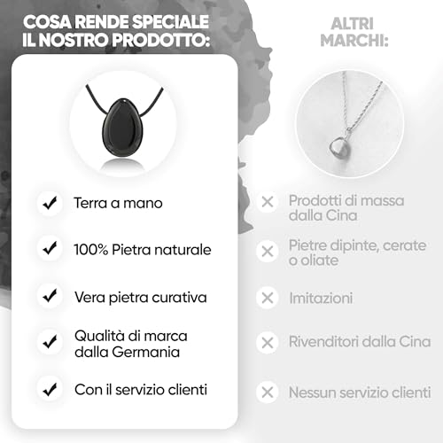 Gemstone Pendant Made from Genuine Natural Stone: Tourmaline | Crystal Necklace with Teardrop Pendant & Elegant Cord | Premium Healing/Lucky Stone Crafted from High-Quality Minerals 5