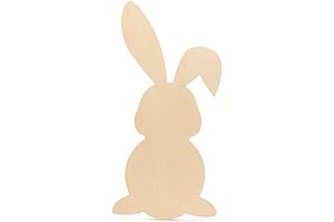 Large Unfinished Wooden Bunny Cutouts for Easter and Spring Crafts, Home Decorations, and Nursery Décor