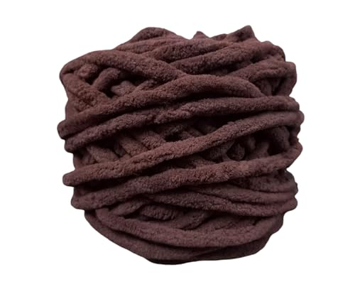 Image of Super Soft Baby Blanket Fluffy Wool Yarn for Crochet Knitting and Crochet Project, 100 GMS - Color (Dark Brown)