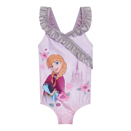 Disney Frozen Princess Anna Toddler Girls UPF 50+ V-Neck One Piece Bathing Suit Pink 4T