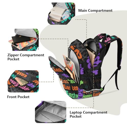 Mochila de viaje de leopardos y conejos de 17.5 pulgadas para portátil de hombre y universidad 5