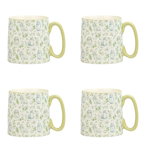 10 Strawberry Street Springtime Bella Mugs, Set of 4 (Botanical Bun)