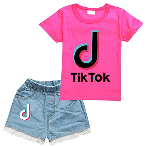 D.o.t tik tok girls summer clothes t-shirt with jeans short pants…