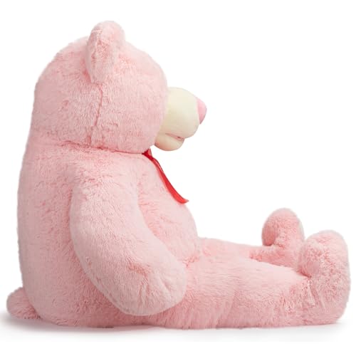 HollyHOME 150cm Teddy groß Teddybär XXL Kuscheltier Geschenk, Plüschtier Stofftier Weiches Spielzeug Bär Tedi Kuschelbär Hellrosa
