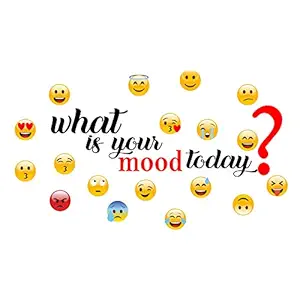 Delight Decor What is Your Mood Today Wall Sticker | Sticker for Living Room, Bedroom, Office (Vinyl, Standard, Multicolour)