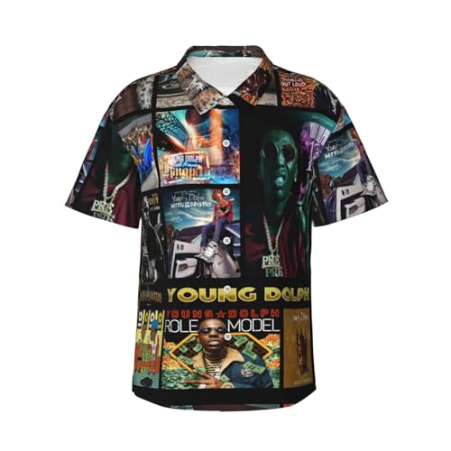 Hawaiian Tshirt for Young 2016 Dolph T-Shirt Man's Retro Short Sleeve Lapel Collar T-Shirt