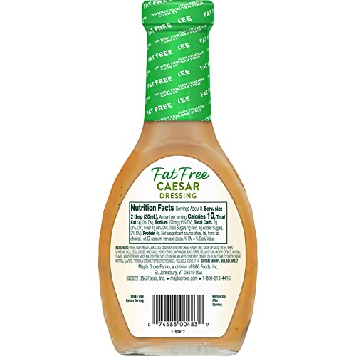 Image of Maple Grove Farms Fat Free Salad Dressing, Caesar, 8 Ounce (Pack of 12)