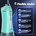 Water Flosser for Teeth Cleaning and Flossing, 5 Modes Rechargeable Cordless Oral Irrigator 320ml Water Tank Teeth Cleaner, IPX7 Waterproof Portable Electric Dentel Flossers for Home Travel,Mint Green