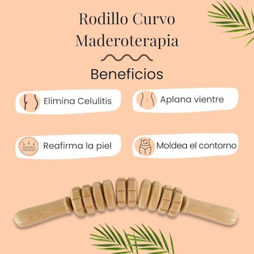 Rouleau courbé Wood Therapy anti-cellulite pour raffermir la peau