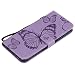 Produktbild HAOYE Hülle für Xiaomi Mi Note 10 Lite, Geprägt Schmetterling Muster Leder Brieftasche Flip Handyhülle, Kartenfach und Magnet Kartenfach Schutzhülle für Xiaomi Mi Note 10 Lite, Lila