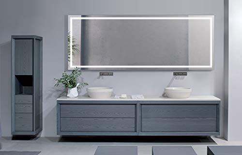Krugg | Large 96 Inch X 36 Inch LED Bathroom Mirror | Lighted Vanity Mirror Includes Defogger | Wall Mount Vertical or Horizontal Installation | - Image 3