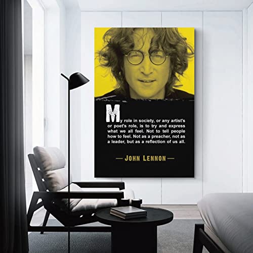 John Lennon (2) Poster rétro vintage imprimé sur toile pour chambre à coucher, salon, décoration murale 20 x 30 cm - Les Beatles, Paul McCartney, John Lennon, RIngo Starr, George Harrison John Lennon (2) Poster rétro vintage imprimé sur toile pour chambre à coucher, salon, décoration murale 20 x 30 cm – Image 4