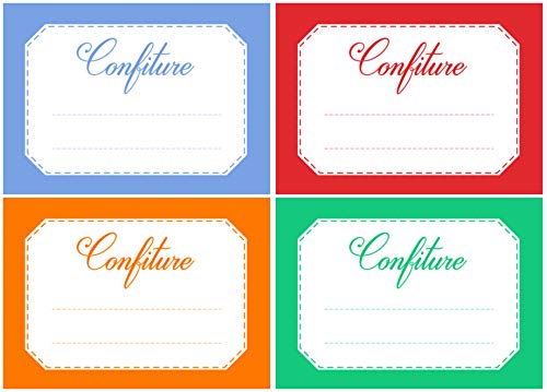 Mon Bio Jardin 100 étiquettes 4 Couleurs Confiture pour Confiture Maison Cover