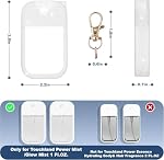 Silicone Protective Case Compatible with Touchland Hand Sanitizer Spray, Stylish Cover with Keychain for Power Mist and Glow Mist 1 fl oz, Travel-Size Hand Sanitizer Accessory (Glitter White)