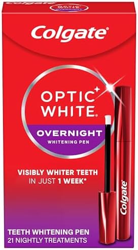 Colgate Optic White Overnight Teeth Whitening Pen, Enamel Safe, Designed for No Tooth Sensitivity, 0.08 Oz