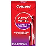Colgate Optic White Overnight Teeth Whitening Pen, Teeth Stain Remover, Removes Years of Stains in Just 1 Week, Enamel Safe, Designed for No Tooth Sensitivity, 0.08 OZ