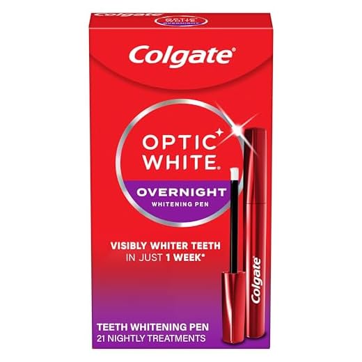 Colgate Optic White Overnight Teeth Whitening Pen, Teeth Stain Remover to Whiten Teeth, 35 Nightly Treatments, 0.08 Fl Oz