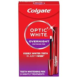 Colgate Optic White Overnight Teeth Whitening Pen, Teeth Stain Remover, Removes Years of Stains in Just 1 Week, Enamel Safe, Designed for No Tooth Sensitivity, 0.08 OZ