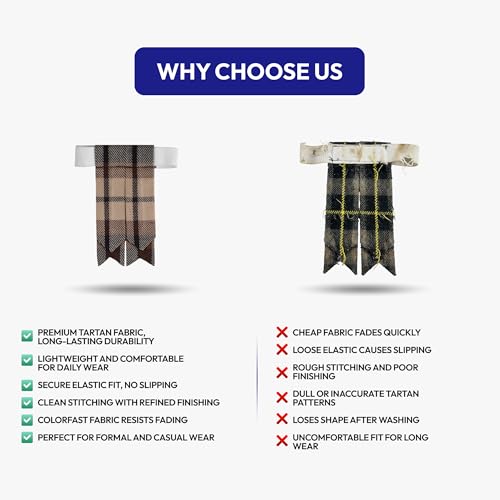 Image of Scottish Tartan Kilt Flashes with Elastic Adjusters