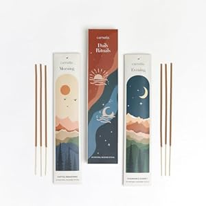 Carnatia Daily Rituals Incense Duo – Coffee & Chamomile | Energizing Morning Boost & Calming Evening Retreat | 100% Natural & Handcrafted for Everyday Balance