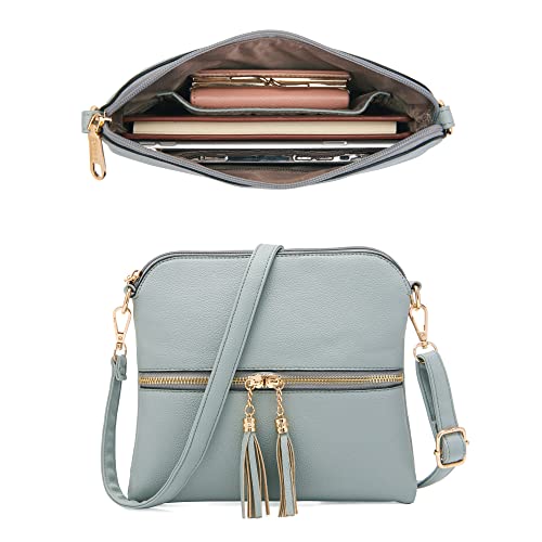 Image of Qiyuer Slouchy Handbag for Women Shoulder Bag Hobo Purse Wallet Set 3pcs | Curved Lines Butter Soft Vegan Leather Spacious Decent Size for Daily Use Matching with a Small Wallet and a Crossbody Bag