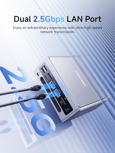 Image of MINISFORUM NAB8 Plus Mini PC Core i7-12800H(14C /20T,up to 4.8Ghz) 16G RAM 1TB SSD Desktop Computer, 1xHDMI2.1 TMDS|1xDP1.4|1xUSB4 Video Outputs, 2x2.5G LAN /WiFi6E /BT5.3 /4xUSB Iris Xe Graphics Micro PC
