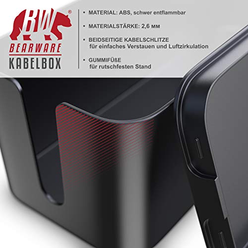 Kabelmanagement Box von Csl-Computer – 41 cm groß, schwarz, für Kabelorganisation