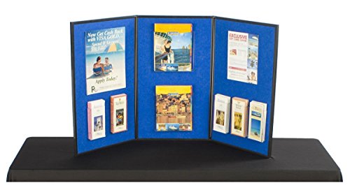 image for Displays2go 3-Panel Table Presentation Board, 54 x 30 - Blue Hook & Lo