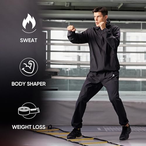 Image of HOTSUIT Sauna Suit for Men Weight Loss Sweat Suit Boxing Exercise Sweat Sauna Jacket Pants