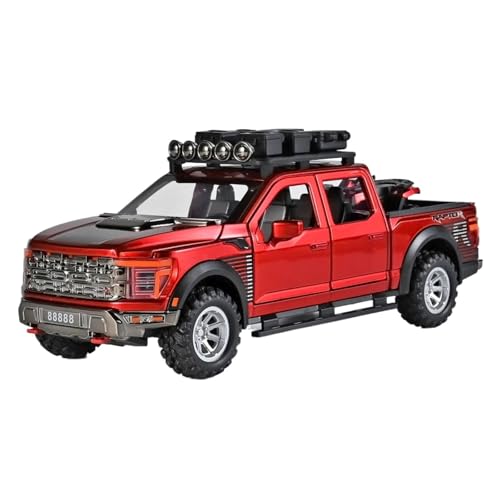 SUV tout-terrain miniature 1:24 en alliage rouge avec effets sonores pour collection automobile