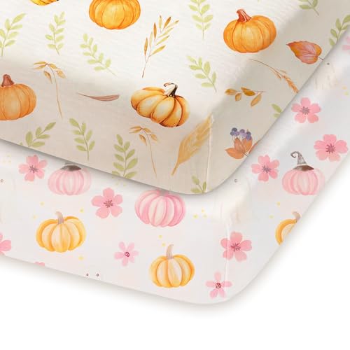 Pack and Play Sheets 2 Pack, 38x26 Jersey Knit Fitted Sheets