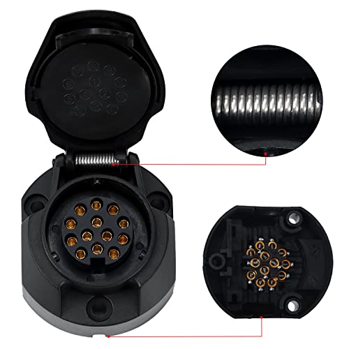 Woola 12V Anhänger steckdosen adapter 13-polig Elektrische Anhängersteckdose Anhängersteckdose Wasserdichter… – Bild 4