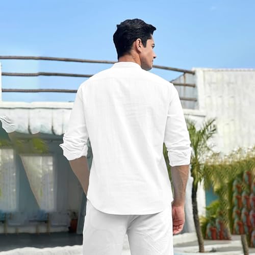 Image of Beige Color Cotton Blend Mandarin Neck Short Kurta Straight Kurta for Men (S)