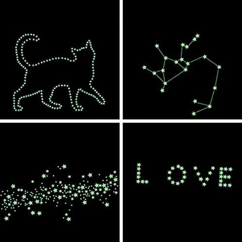1124 Piezas Estrellas Fosforescentes Adhesivas para Pared y Techo miniatura 5