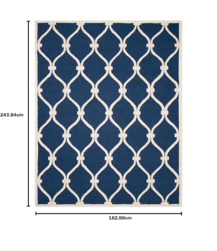 Image of Hand Tufted Wool Carpets Anti Shedding Rug Modern Carpets for Living Room Size 6x8 Feet