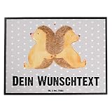 Mr. & Mrs. Panda Personalisierte Schreibtischunterlage Igel händchenhaltend - Personalisierte Geschenke, Partner, Selbst gestalten, Namensaufdruck,