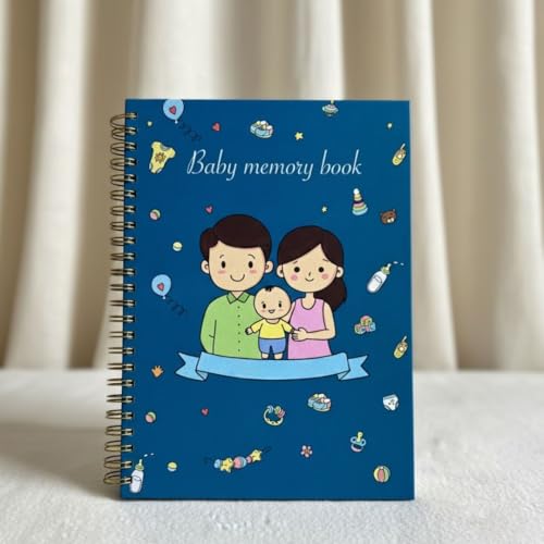 Image of Baby Memory Book & Milestone Journal 0-4 Years | Keepsake Record Book with Photo Space & Guided Prompts | Perfect Baby Shower & New Parents Gift | A5 Hardcover, 90 Pages (Space blue)