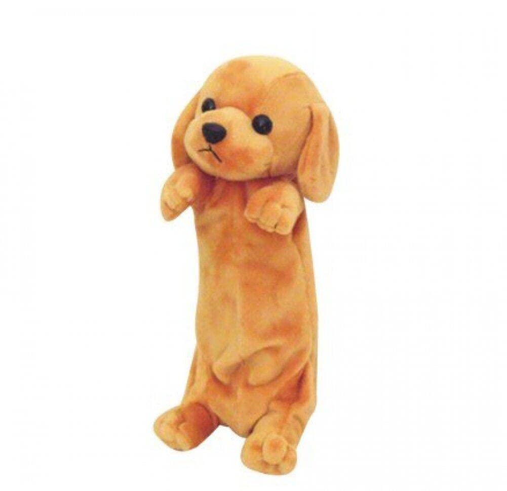 Sanfly Simulation Cute Dogs Pencil Case Soft Plush Animal Stationery Cartoon Cute Pencil Case for Teen Girls and Cosmetic Bag