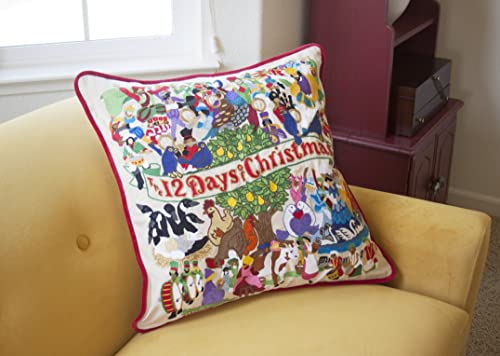 Catstudio-12-Days-of-Christmas-Embroidered-Pillow-Winter-Holiday-Decorative-Throw-Pillow-with-Original-Artwork-Perfect-for-Christmas-Decorations-or-Holiday-Home-Decor Catstudio 12 Days of Christmas Embroidered Pillow Winter Holiday Decorative Throw Pillow with Original Artwork Perfect for Christmas Decorations or Holiday Home Decor