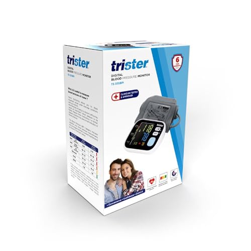 Trister Digital Upper Arm Blood Pressure Monitor (TS-335BPI) - Oscillometric Measurement Color LCD Display Irregular Heartbeat Detection 2 x 60 Memory Storage