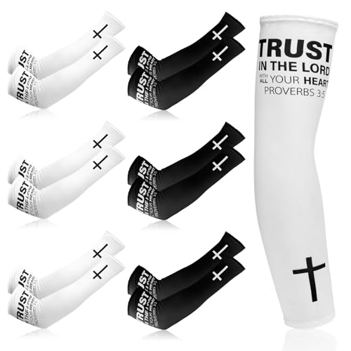 6 Pairs UV Cooling Arm Sleeves Sun Protection Men Women Arm Sleeves Oversleeve for Sports Cycling Working