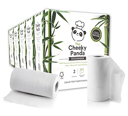 The Cheeky Panda - Essuie-tout en Bambou | Carton Vrac de 10 Rouleaux (5 Packs de 2 Rouleaux, 2 épaisseurs) | Biodégradable, Polyvalent, Sans Plastique, Écologique, Super Doux, Résistant & Durable Cover