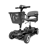 Elifecenter 4 Wheel Electric Battery Powered Mobility Scooters for Adults by Emotor, Portable Folding in 5 Pieces Compact Mobile Stable Scooter for Seniors