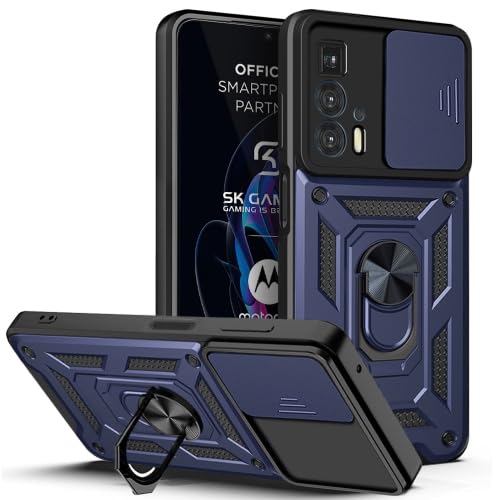 Krkis Motorola Moto Edge 20 pro, Robotic Sliding Camera Window Shock Proof Thunder Case, Dual Layer Hybrid Armor Back Cover Case with Kickstand for Moto Edge 20 pro - Blue (B0CMMF1N4H) Amazon Price History, Amazon Price Tracker