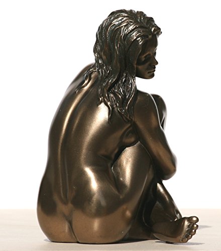 Figura femenina desnuda sentada 12 cm brazos rodilla miniatura 7