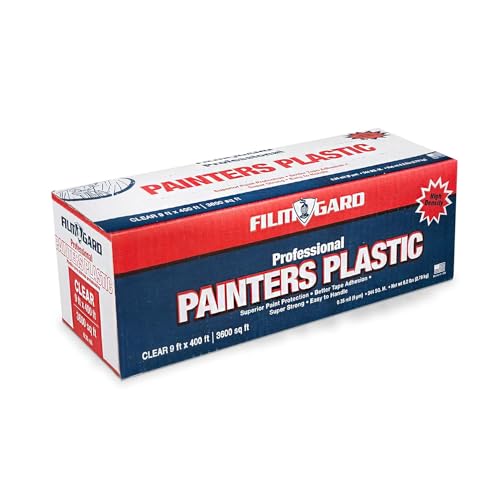 Image of Berry Plastics 626260 Film Gard High Density Professional Painter's Plastic, 400' Length x 9' Width x 0.35 mil Thick, Clear | Pack of 2