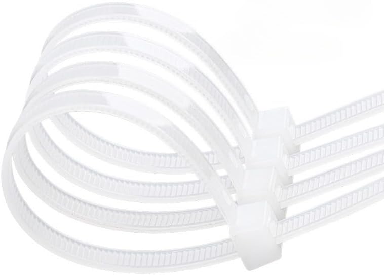 Nylon Zip Ties 100-Pack Black Self-Locking Cable Ties Strong Nylon Fasteners for Home Office Auto and Garage Wire Management, Black, 25cm